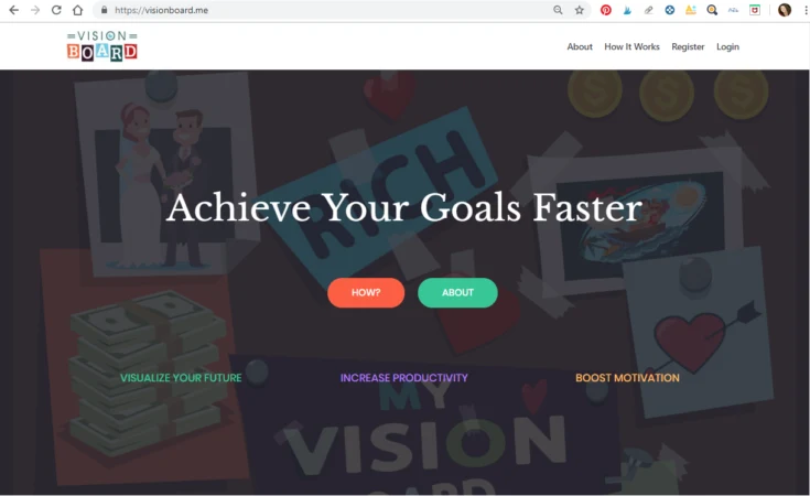 VisionBoard Homepage