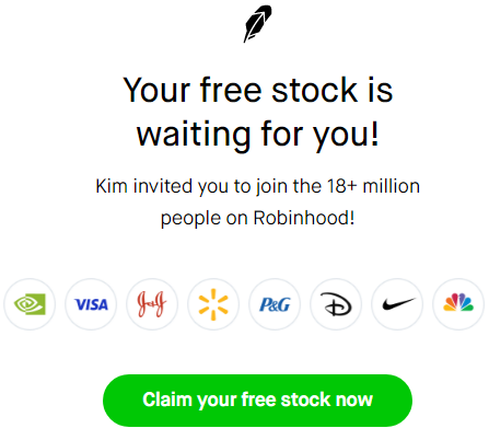 Kim invited you to join the 18+ million people on Robinhood!