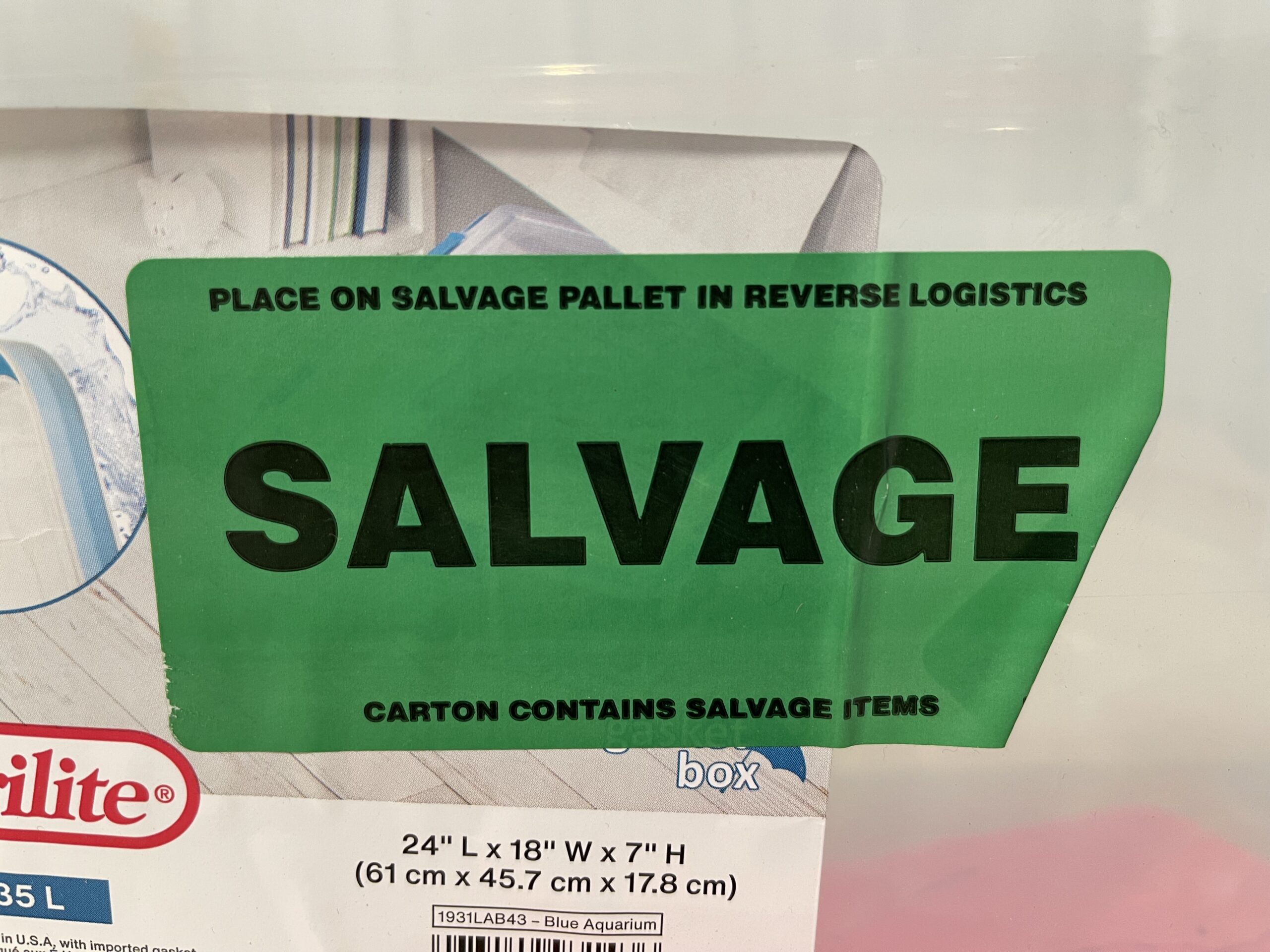 green rectangle target salvage sticker