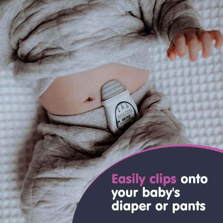 Snuza Hero SE - Portable, Wearable Baby Movement Monitor with Vibration and Alarm. Cordless, Clips onto Diaper to Monitor Baby Breathing. Dream on Mom and Baby.