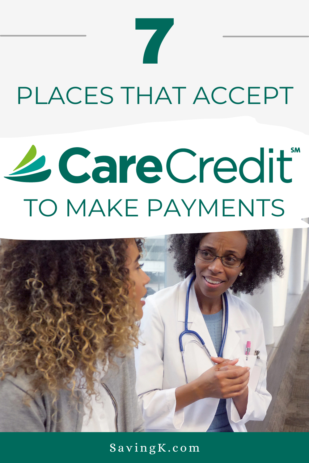 Exploring healthcare financing options: a patient discusses CareCredit payment acceptance with a healthcare professional.