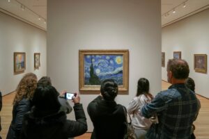 Starry night by Van Gogh at museum, Free public domain CC0 photo.