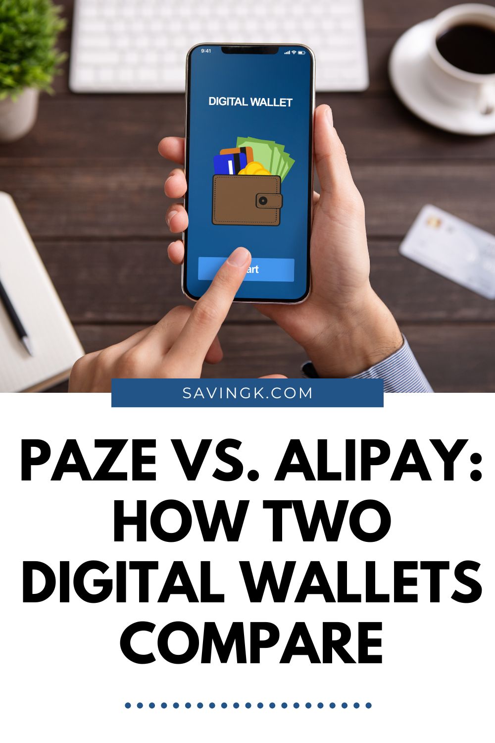 Person using a smartphone with a digital wallet app on screen, representing the comparison between Paze and Alipay digital payment platforms.