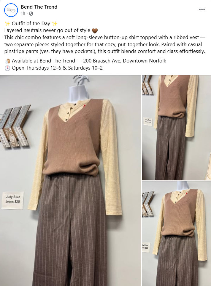 Bend The Trend Facebook Post Outfit of the Day