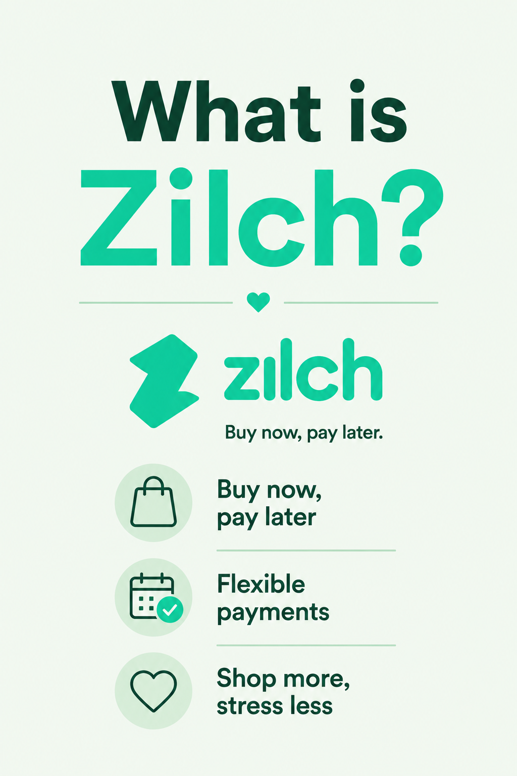 Simple Pinterest graphic explaining Zilch buy now pay later payments and flexible shopping options