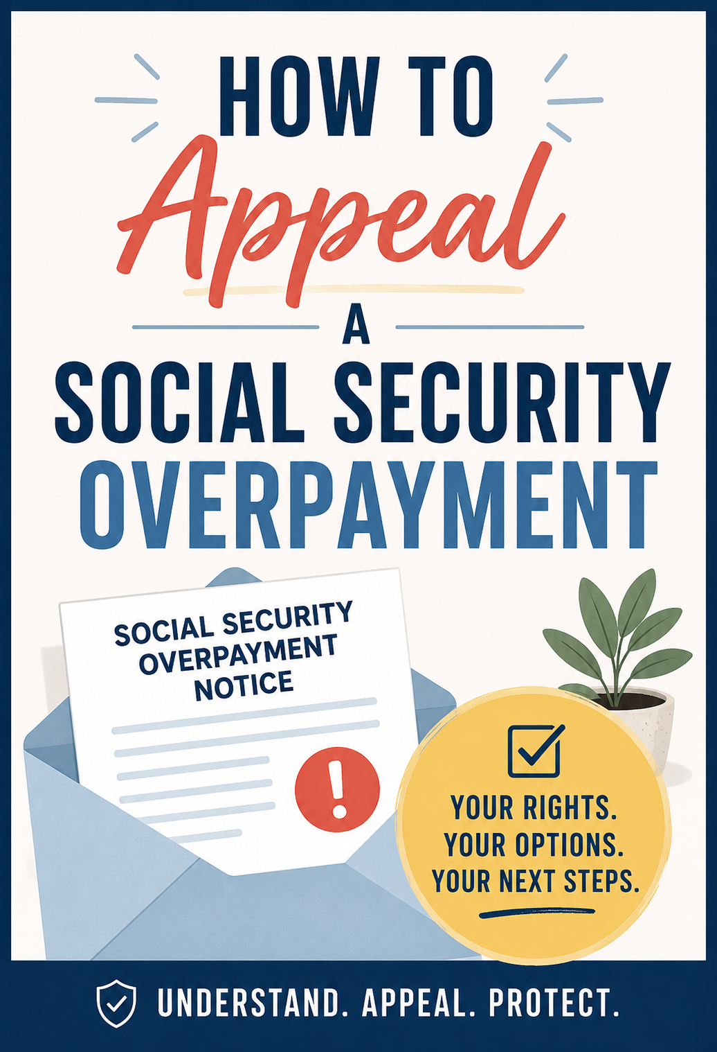 Pinterest graphic about appealing a Social Security overpayment notice and understanding your rights