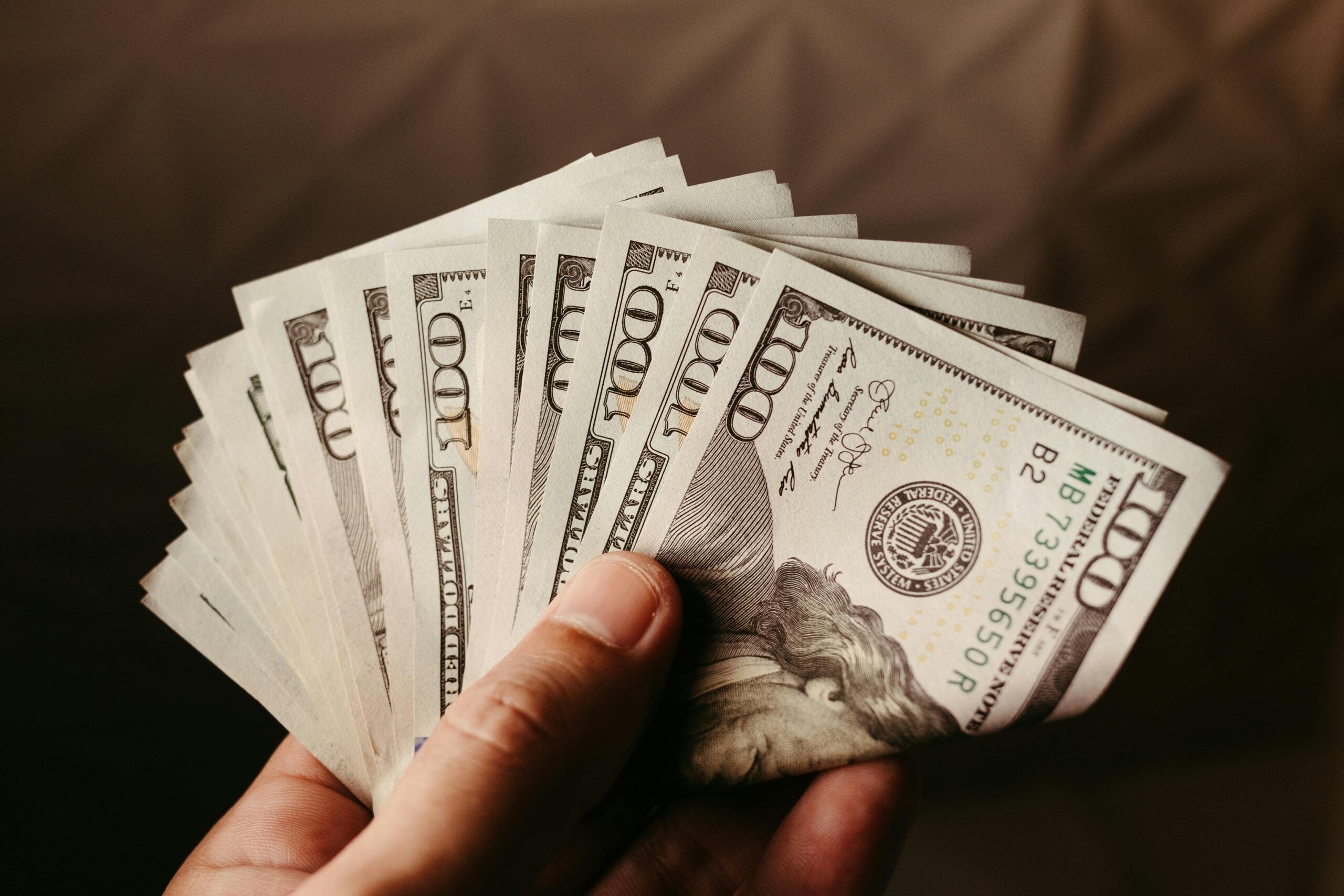 a hand holding dollar bills
