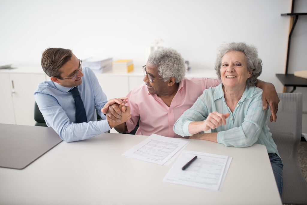 a couple comparing life insurance options